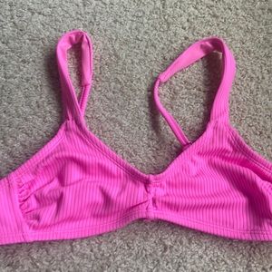 Xhilaration bikini top, bright pink, ribbed
